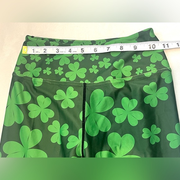 Vastitch Two-Tone Green Clover Women’s Leggings Size Small - Picture 6 of 14